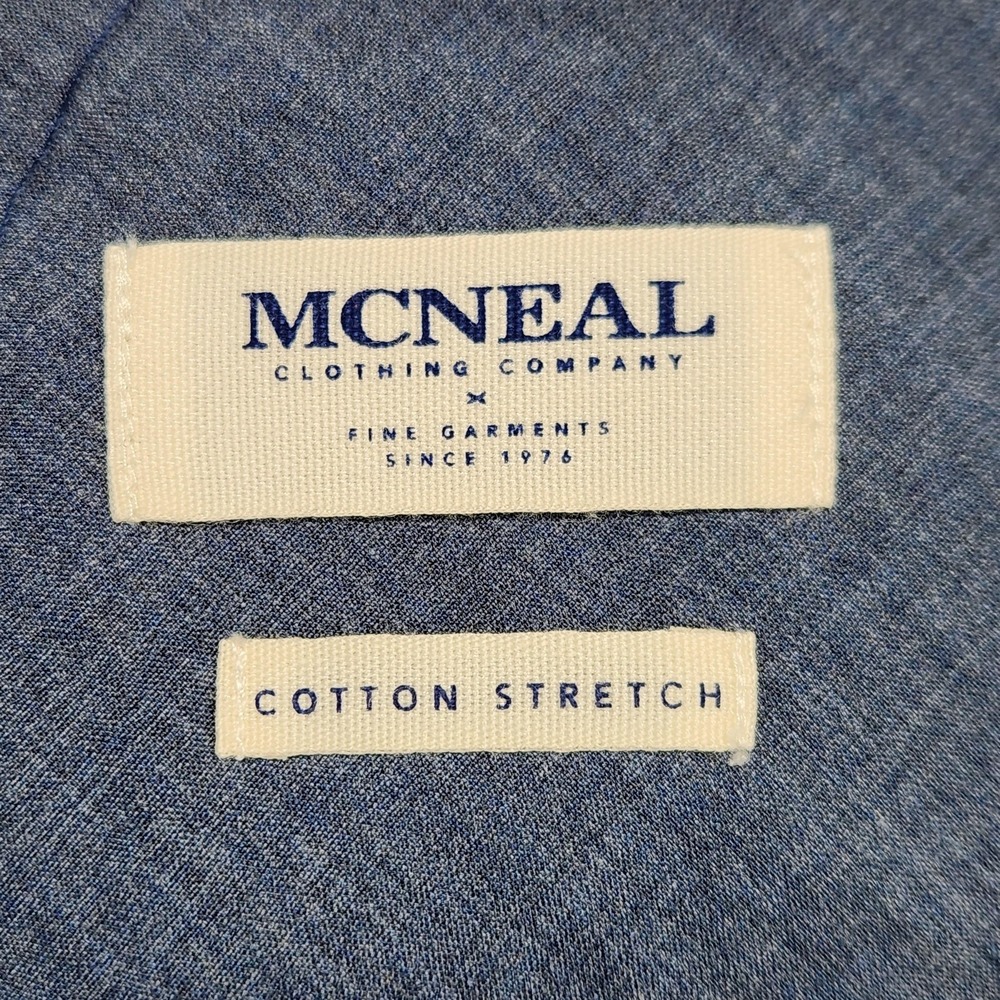 MCNEAL Sweater Vest Mens Large Blue V Neck Cotton Stretch Knit Pullover NEW - Picture 7 of 15